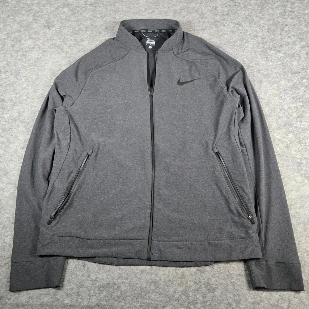 Nike Mens Gray Training Full Zip Athletic Jacket Large